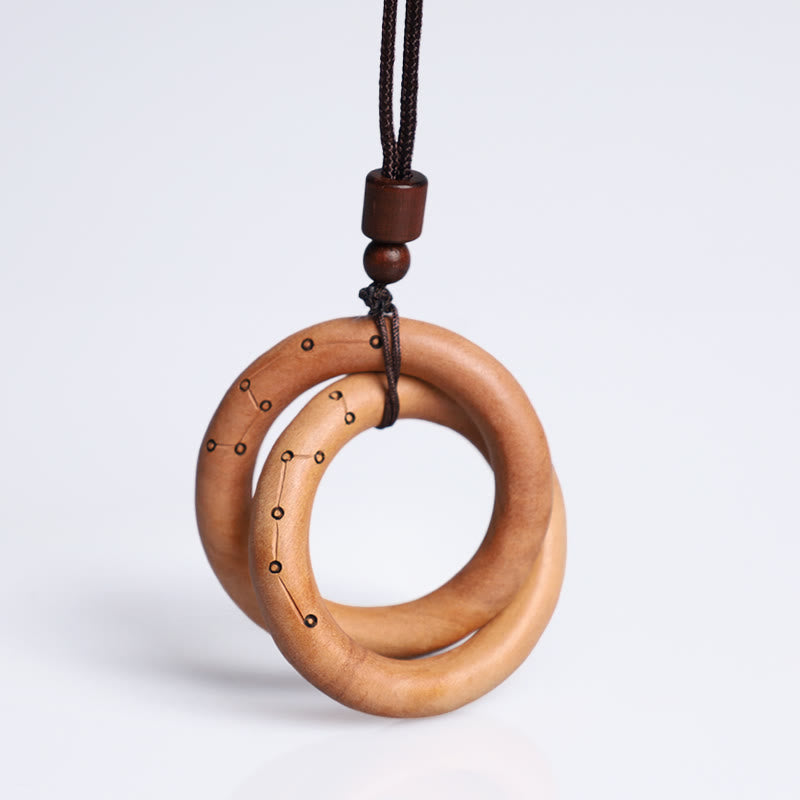 KarmaRipple's Jujube Wood Taoist Yin Yang Ring Qiankun Circle Fortune Ward Off Evil Spirits Pendant Necklace p1