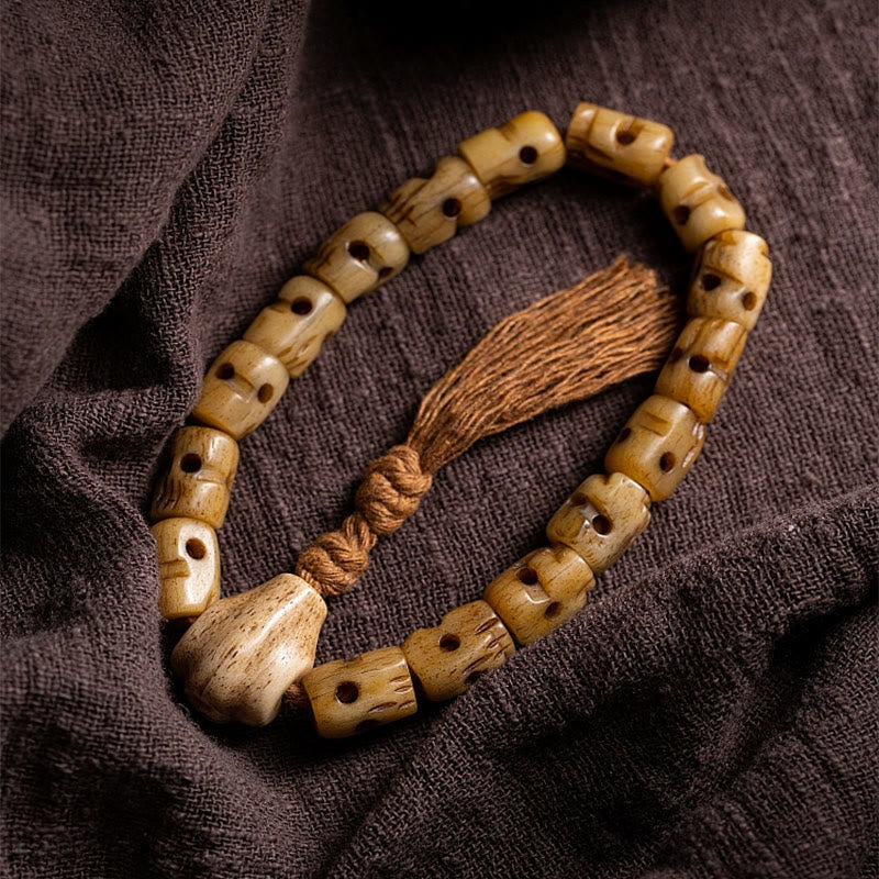 KarmaRipple's Tibetan Yak Bone The Lord Of The Corpse Forest Keep Away Evil Spirits Bracelet p1