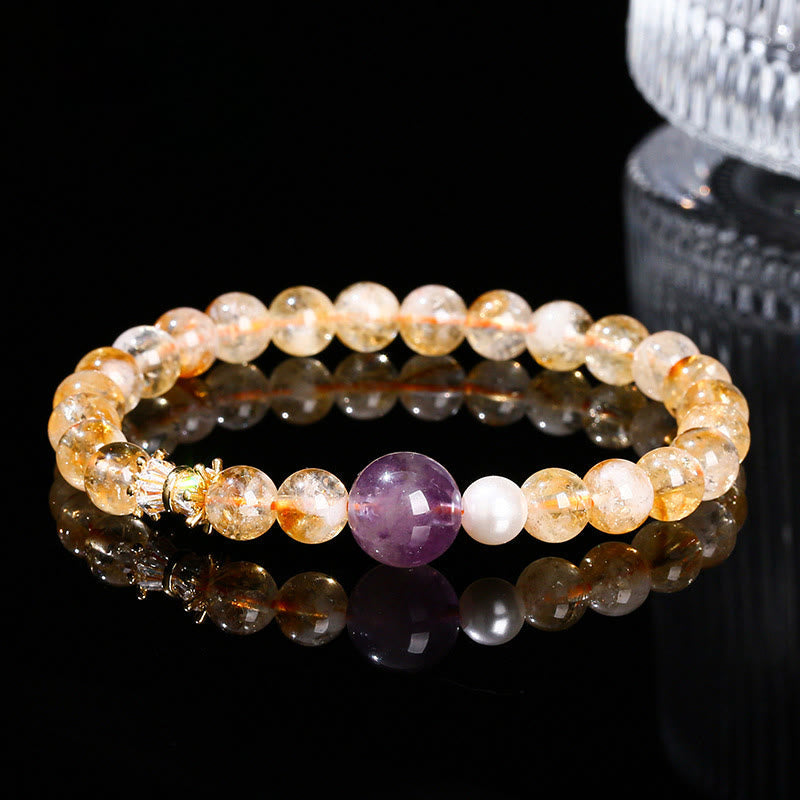 KarmaRipple's Authentic Citrine Amethyst Prosperity Bracelet p1