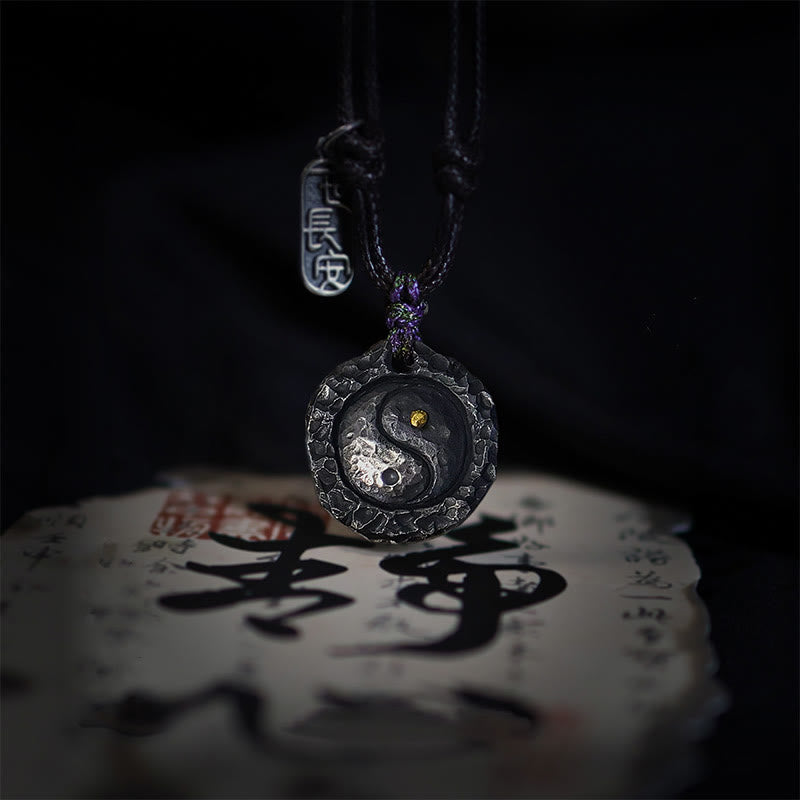 KarmaRipple's 999 Sterling Silver Tai Chi Yin Yang Design Balance Pendant Necklace p1