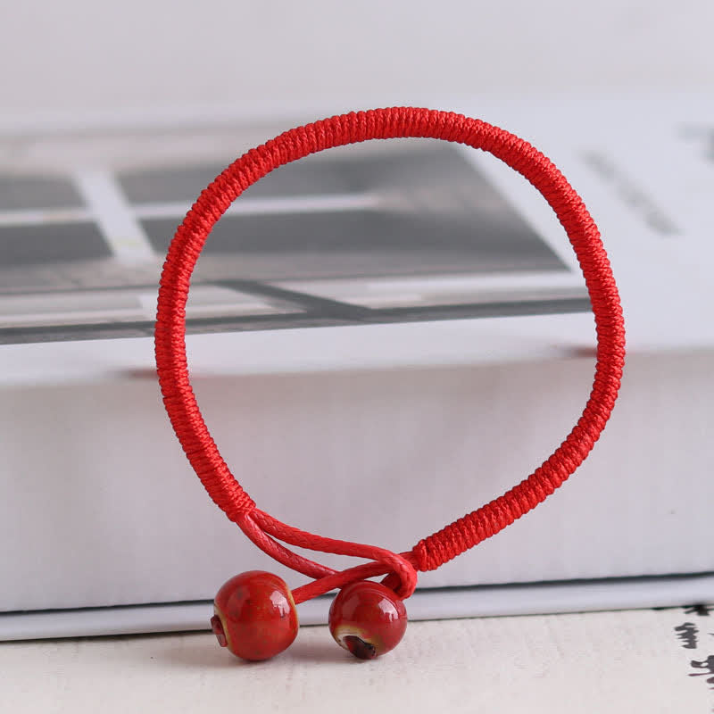 KarmaRipple's FengShui Fortunate Red String Ceramic Bracelet p1