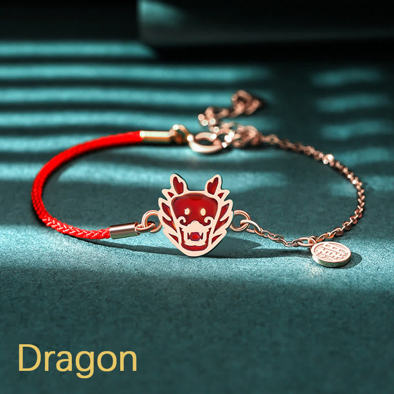 KarmaRipple's 925 Sterling Silver Color-changing Chinese Zodiac Fortune Protection Red String Chain Bracelet p1