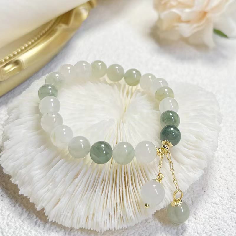 KarmaRipple's Authentic Gradient Jade Abundance Fortune Bead Talisman Bracelet p1