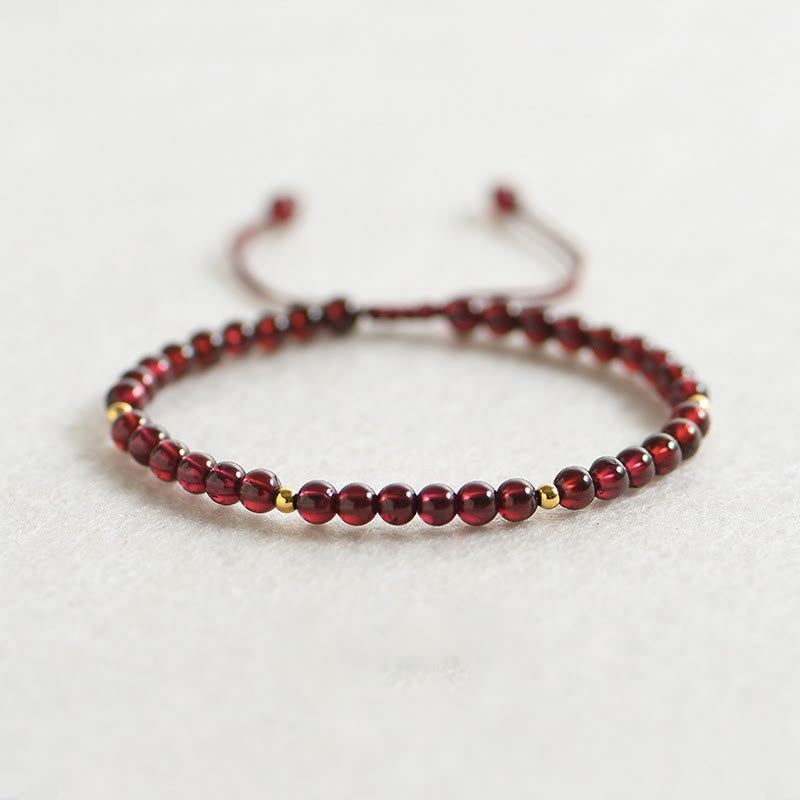 KarmaRipple's Authentic Garnet Golden Beadwork Stability Bracelet p1