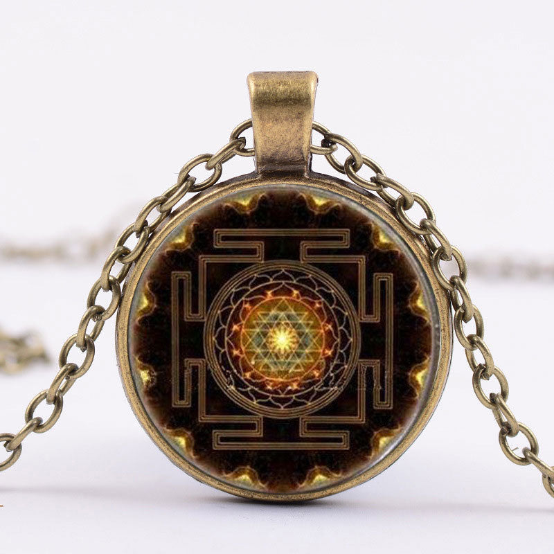 KarmaRipple's Sacred Sri Yantra Time Gemstone Pendant p1