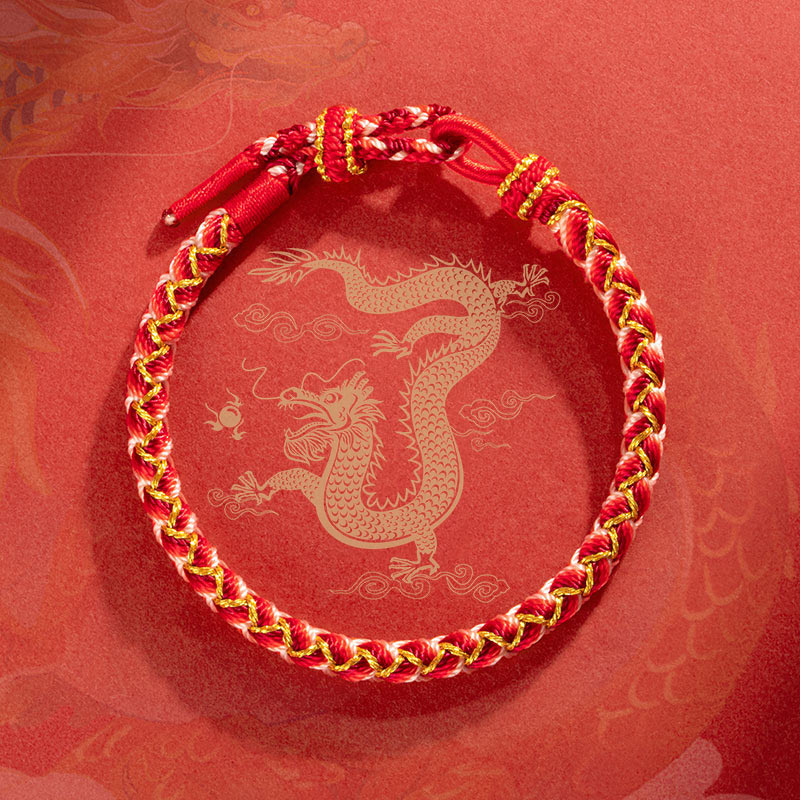 KarmaRipple's Handmade Year Of The Dragon Scale Protection Rope Bracelet p1