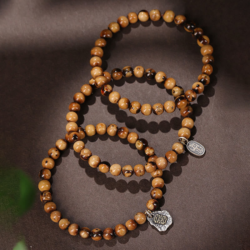 KarmaRipple's 925 Sterling Silver Authentic Golden Sea Willow Zakiram Goddess of Wealth Fortunate fortune Fu Character Success Bracelet p4