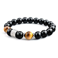 KarmaRipples authentisches Armband aus schwarzem Obsidian und Tigerauge zur Stärkung und Erfüllung