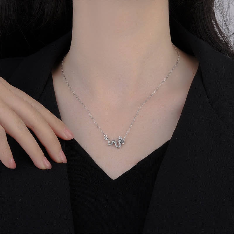 KarmaRipple's 925 Sterling Silver Year Of The Dragon Auspicious Dragon Protection Chain Pendant Necklace p6