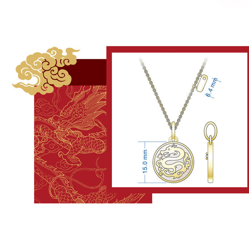 KarmaRipple's ???A Flash Sale- 925 Sterling Silver Tridacna Stone Year of the Dragon Fu Character Fortune Strength Pendant Necklace p7