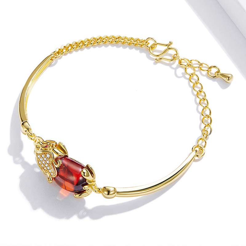 KarmaRipple's FengShui Golden Red Agate PiXiu Wealth Fortune Bracelet p3