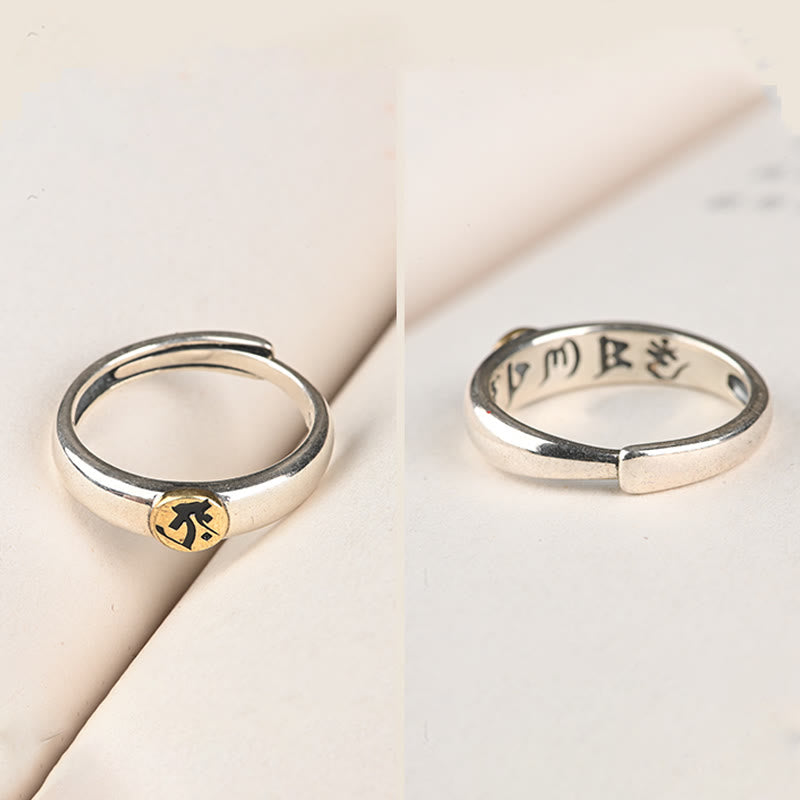 KarmaRipple's Tibetan Om Mani Padme Hum Carved Chinese Zodiac Natal Buddha Peace Ring p18