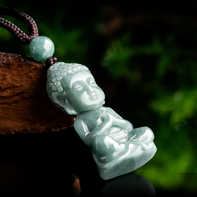 KarmaRipple's Authentic Jade Meditation Buddha Amulet Serenity Pendant Necklace p3