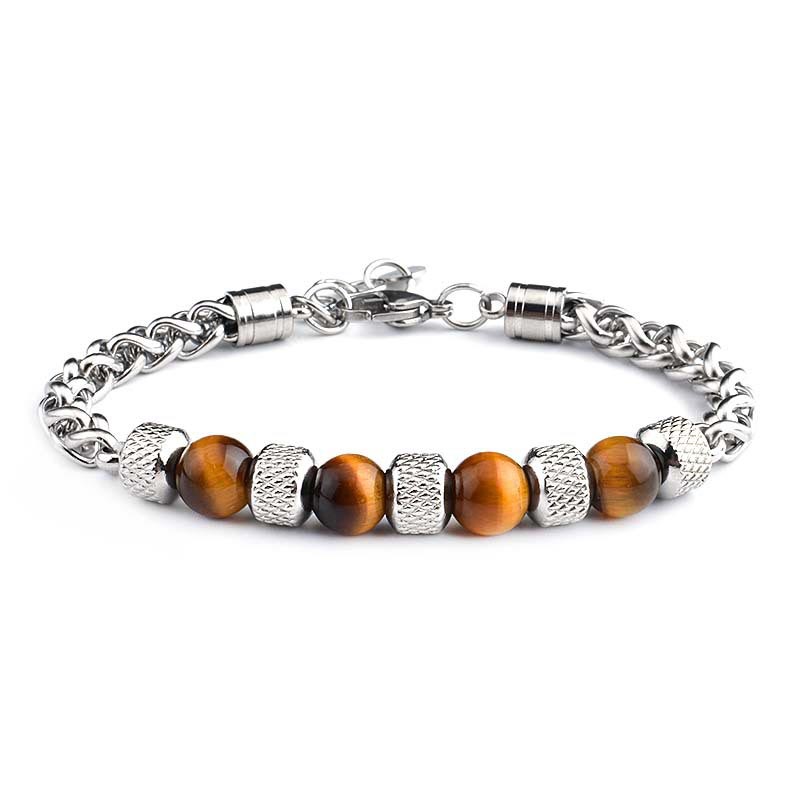 KarmaRipple's Black Onyx Tiger Eye Bead Courage Bracelet p2