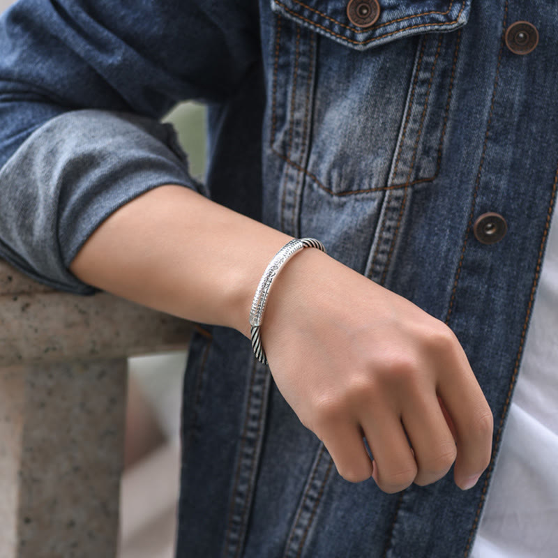 KarmaRipple's Tibetan Om Mani Padme Hum Heart Sutra Purity Cuff Bracelet p18