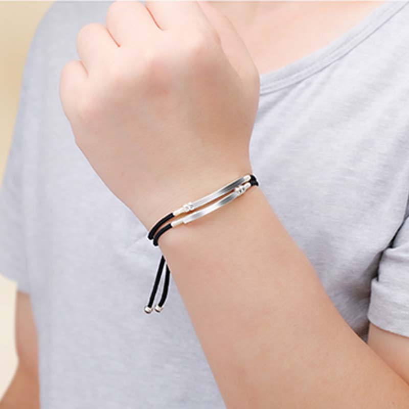 KarmaRipple's 925 Sterling Silver Red String Layered Braid Bracelet p10