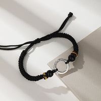 KarmaRipples gewebtes Armband mit Peace-Schnalle und Glückswolken aus 925er Sterlingsilber