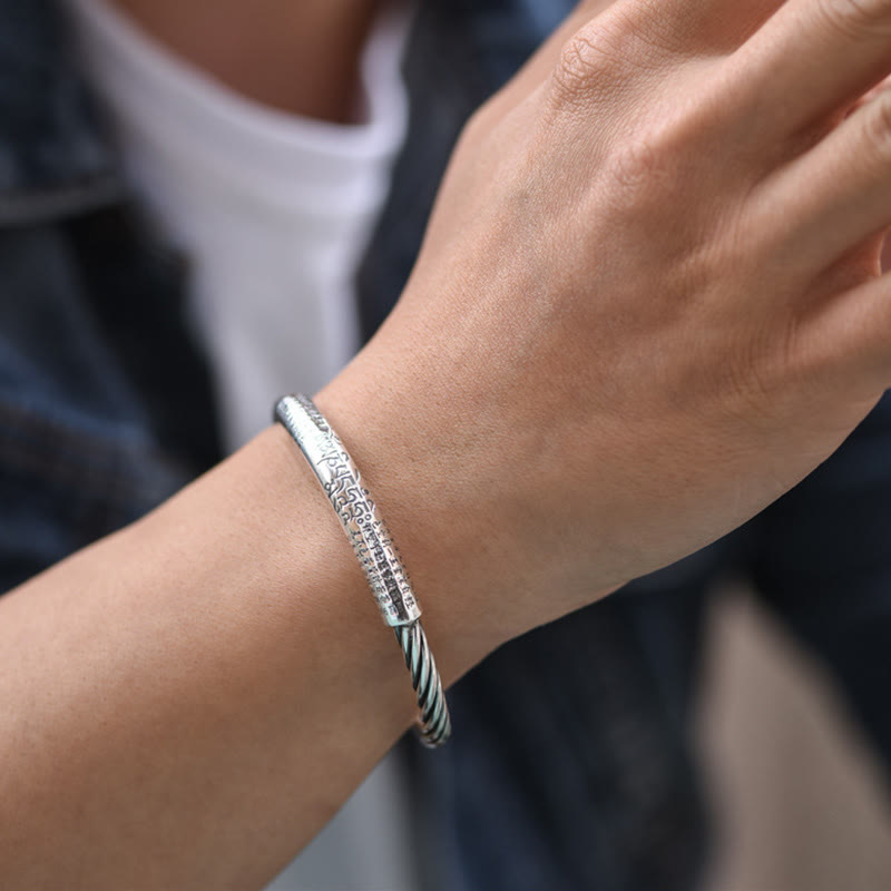 KarmaRipple's Tibetan Om Mani Padme Hum Heart Sutra Purity Cuff Bracelet p9