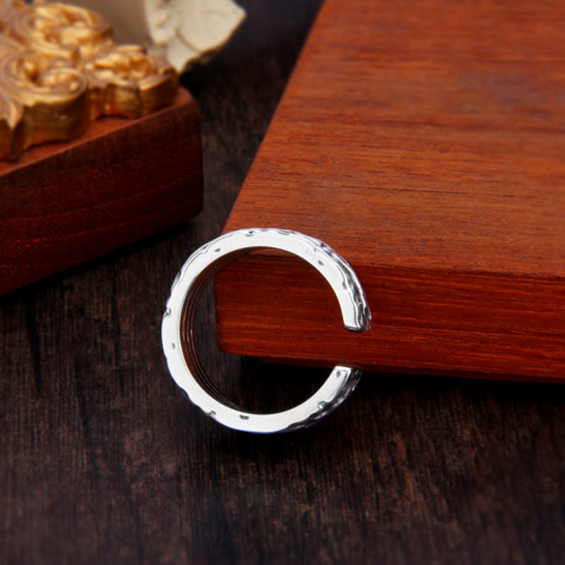 KarmaRipple's 925 Sterling Silver Retro Tang Dynasty Flower Design Fortune Adjustable Ring p6