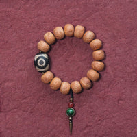 KarmaRipples Tibet Bodhi Seed Dzi Bead Peace Talisman Handgelenk Mala Armband