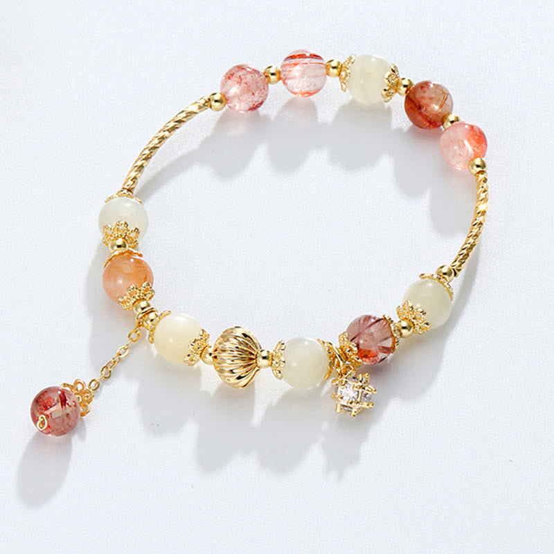 KarmaRipple's Colorful Rutilated Quartz Cat Eye Zircon Auspiciousness Bead Bracelet p6
