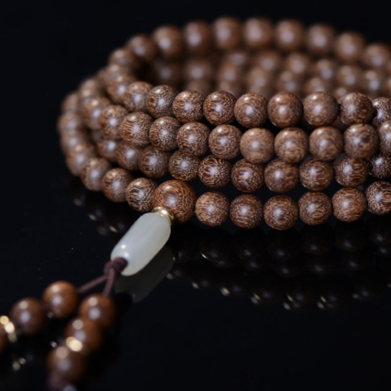 KarmaRipple's 108 Mala Beadwork Rosewood Jade Calm Bracelet p6