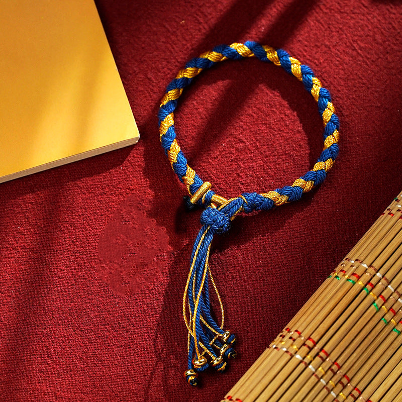 KarmaRipple's Handmade Tibetan Five God Of Wealth Dragon Scale Rope Fortune Braid Bracelet p9