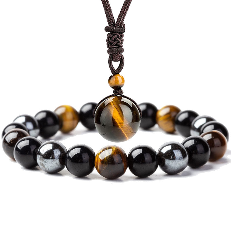 KarmaRipple's Tibetan Tiger's Eye Bracelet Pendant Set p22