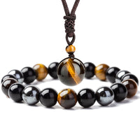 KarmaRipples tibetisches Tigerauge-Armband-Anhänger-Set