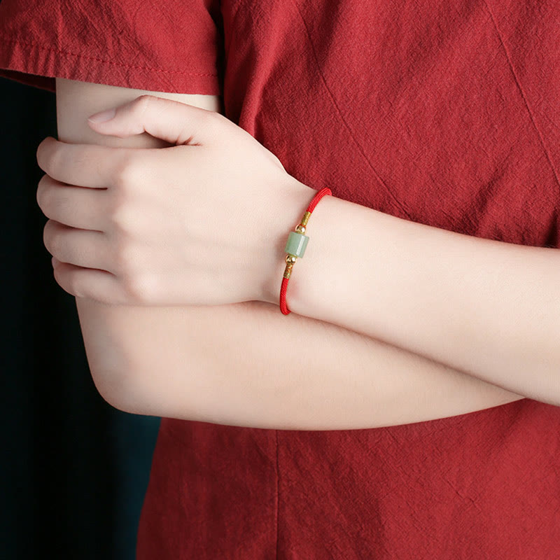 KarmaRipple's Tibet Handmade Green Aventurine Red Stone Malachite Fortune Protection Woven Rope Bracelet p8