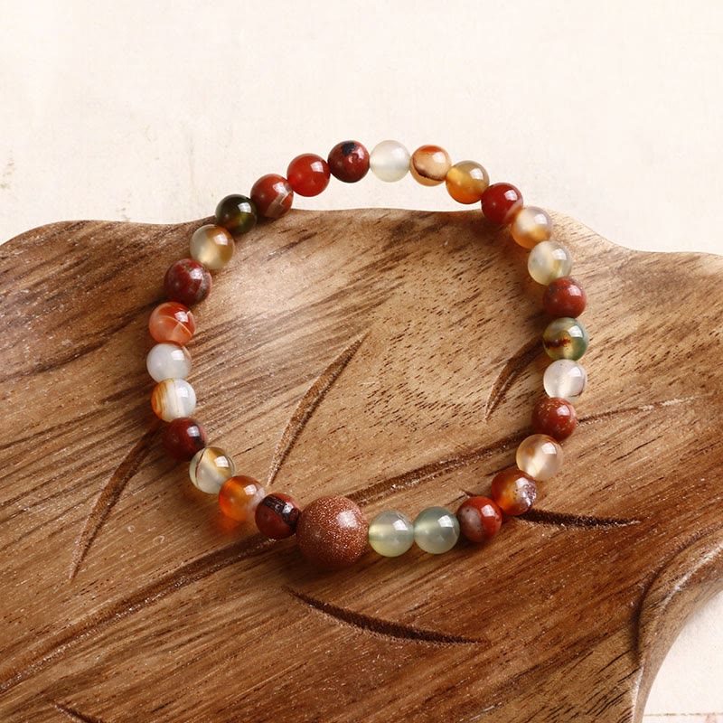 KarmaRipple's Authentic Stone Sea Sediment Jasper Agate Protection Bracelet p2