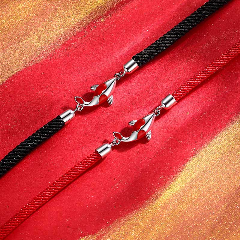 KarmaRipple's Koi Fish Fortune Wealth Woven Chain Pair Bracelet p7