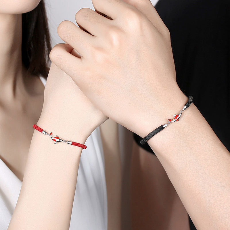 KarmaRipple's Koi Fish Fortune Wealth Woven Chain Pair Bracelet p8