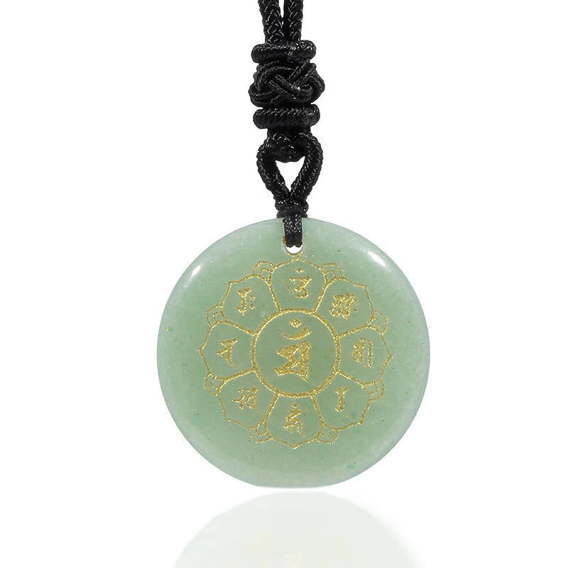 KarmaRipple's Om Mani Padme Hum Authentic Various Gemstone Black Obsidian Strength Pendant Necklace p20