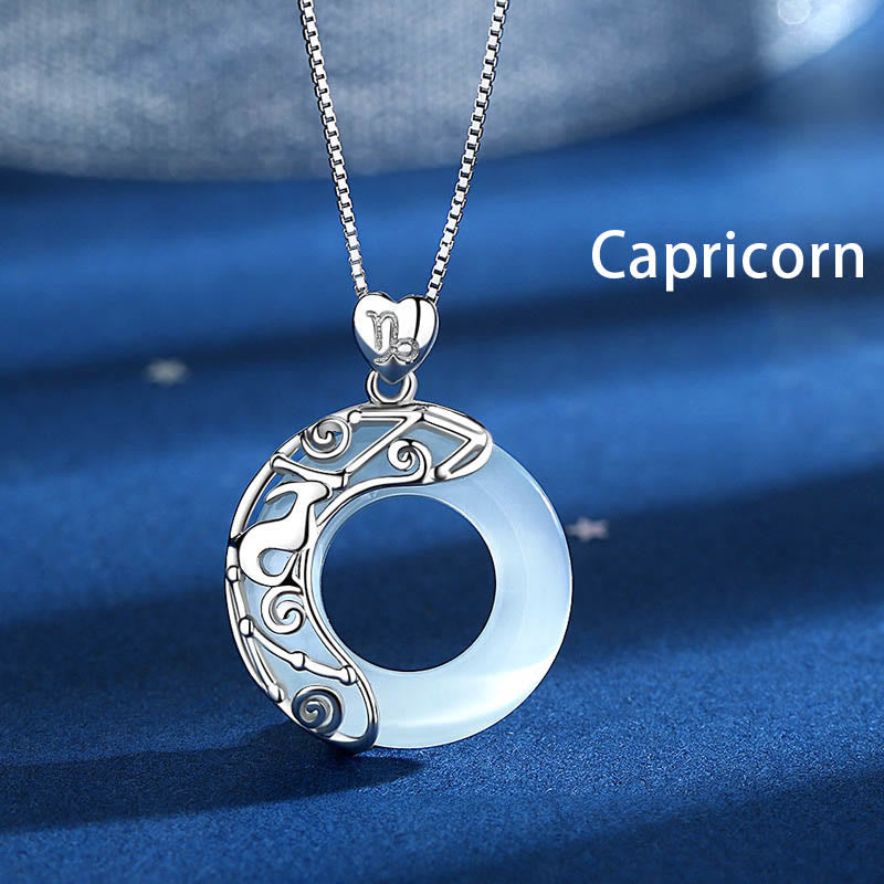 KarmaRipple's 925 Sterling Silver 12 Constellations of the Zodiac Cat's Eye Love Support Pendant Necklace p10