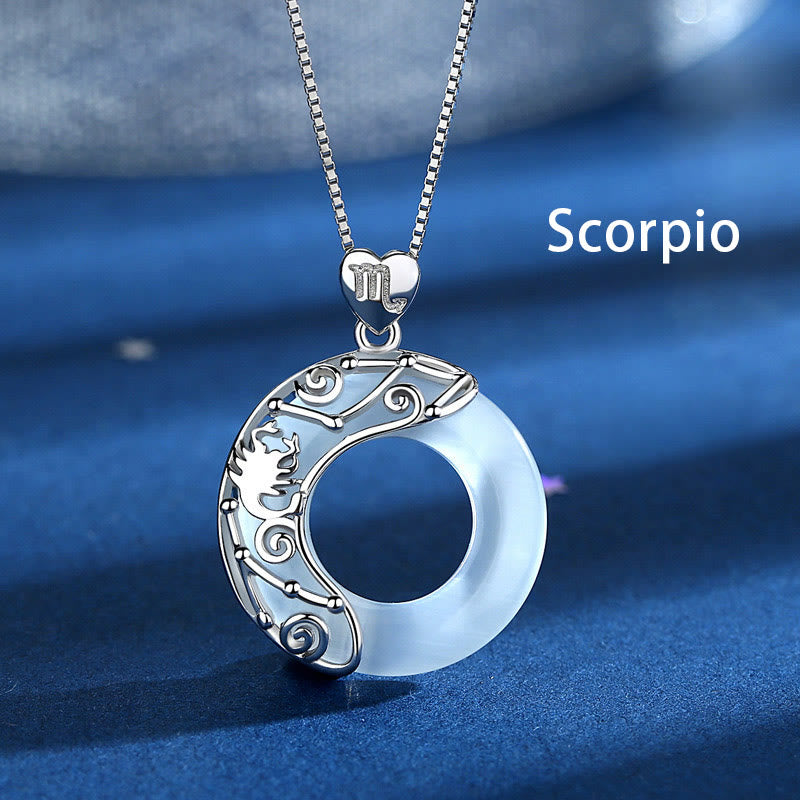 KarmaRipple's 925 Sterling Silver 12 Constellations of the Zodiac Cat's Eye Love Support Pendant Necklace p8
