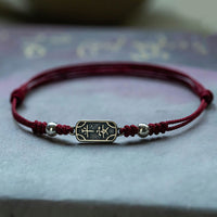 KarmaRipples handgefertigtes gewebtes Armband aus 925er Sterlingsilber „Friede und Freude, sicherer Brunnenschutz“