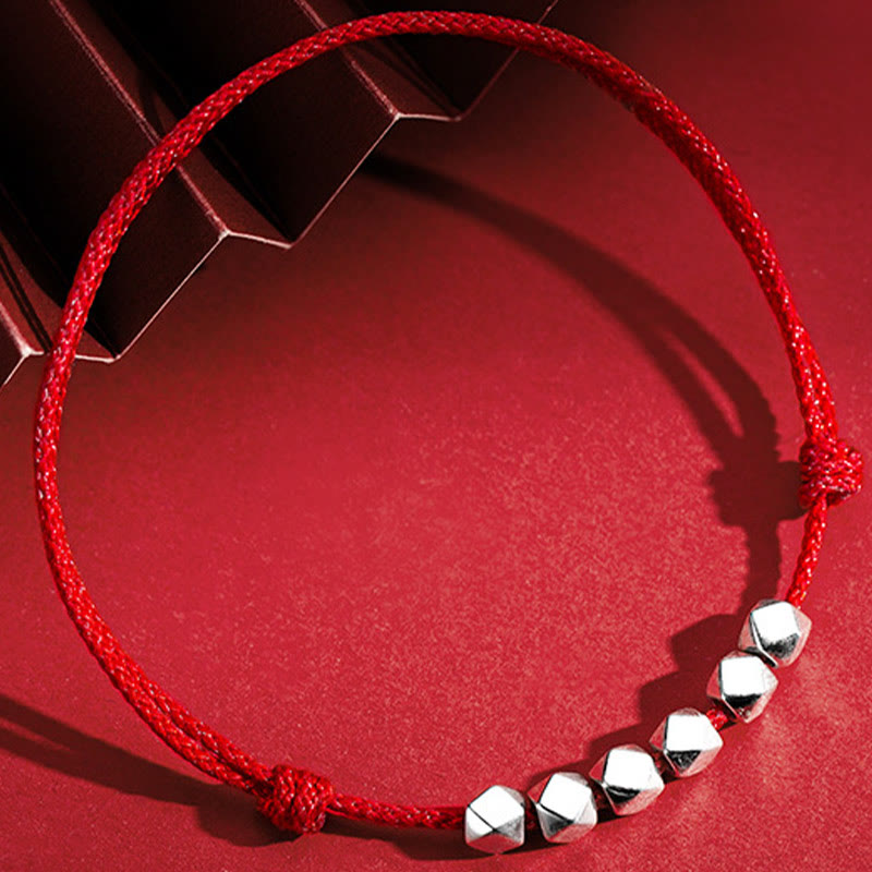 KarmaRipple's 925 Sterling Silver Beadwork Fortune Protection Braid Rope Anklet p4