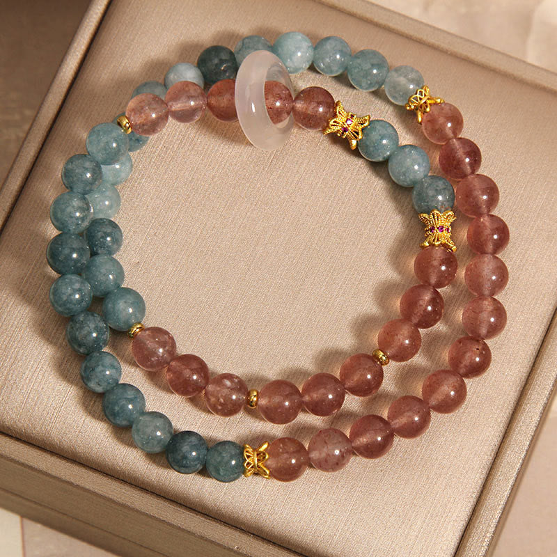 KarmaRipple's Jade Strawberry Quartz Abundance Fortune Bracelet p5