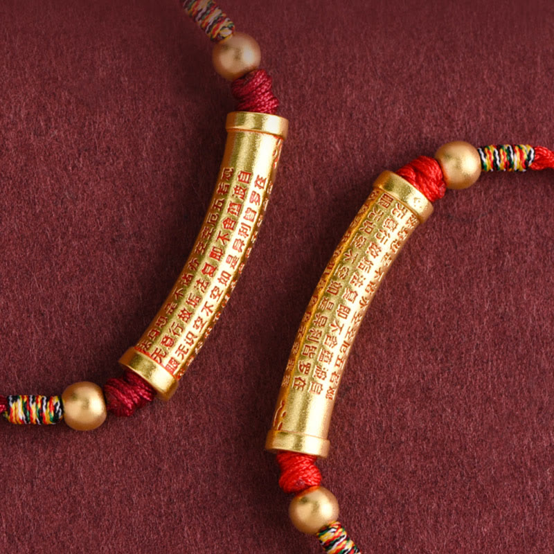 KarmaRipple's Handmade Alloy Heart Sutra Protection?Strength?Rope Bracelet Anklet p12