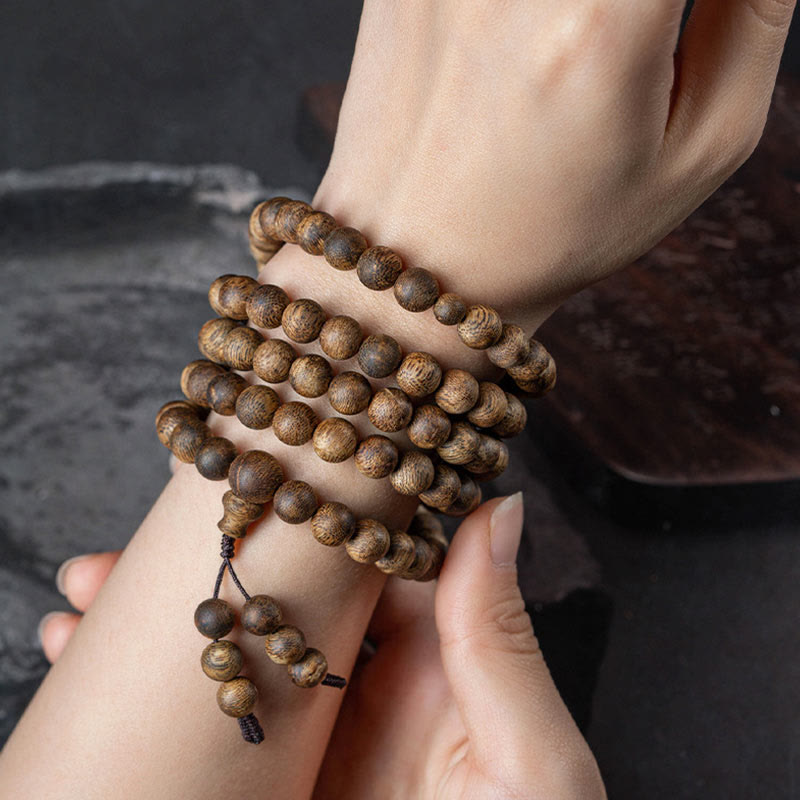 KarmaRipple's 108 Mala Beadwork Hainan Ivory Qinan Agarwood Calm Strength Bracelet p18