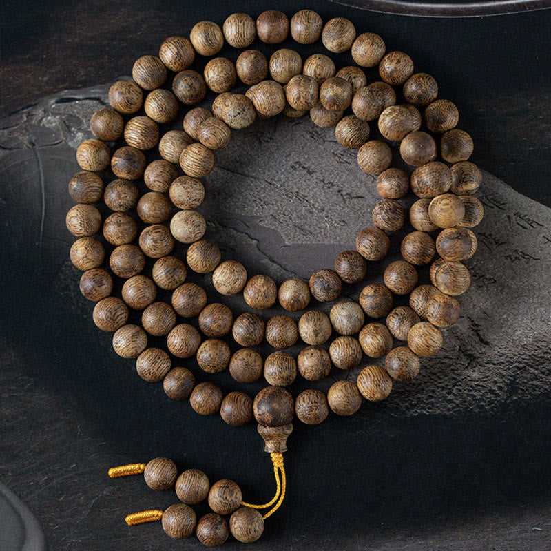 KarmaRipple's 108 Mala Beadwork Hainan Ivory Qinan Agarwood Calm Strength Bracelet p22