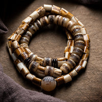 KarmaRipples tibetisches Hirschknochen-Yakknochen-Glücks-Balance-Armband