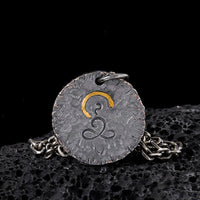 KarmaRipple's Halskette mit Anhänger, 999 Sterlingsilber, 999 Gold, 925 Sterlingsilber, Buddha-Statue, Lotus
