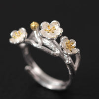 KarmaRipples 925 Sterling Silber Plum Bossom Calm Ring