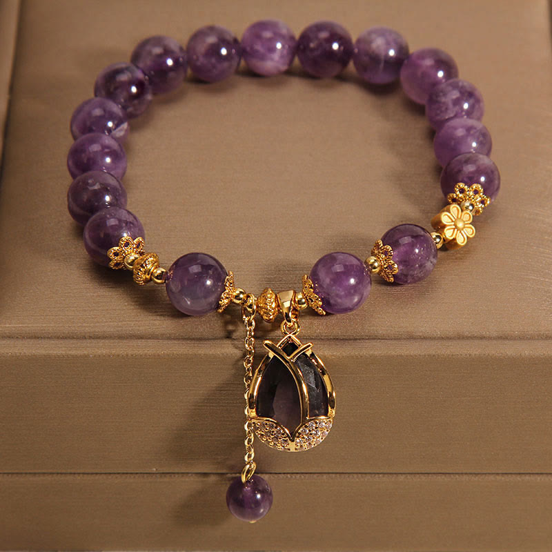 KarmaRipple's Amethyst Lily Talisman Balance Balancing Bracelet p2