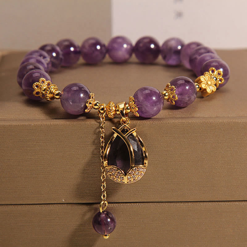 KarmaRipple's Amethyst Lily Talisman Balance Balancing Bracelet p7