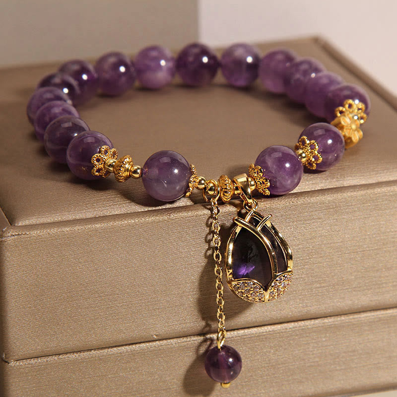 KarmaRipple's Amethyst Lily Talisman Balance Balancing Bracelet p5