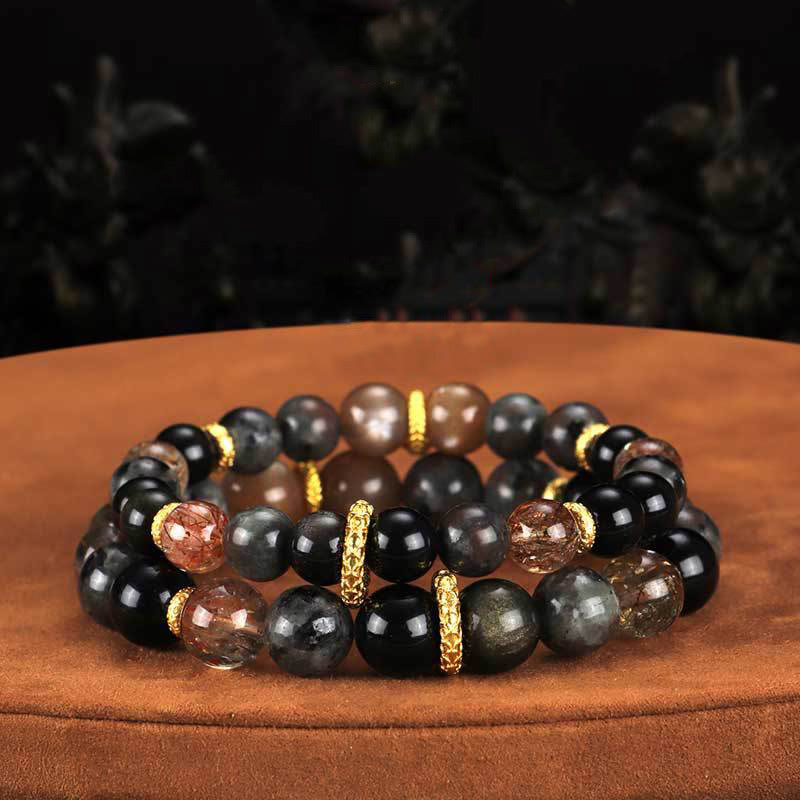 KarmaRipple's Sun Stone Lava Rock Positive Bracelet p6