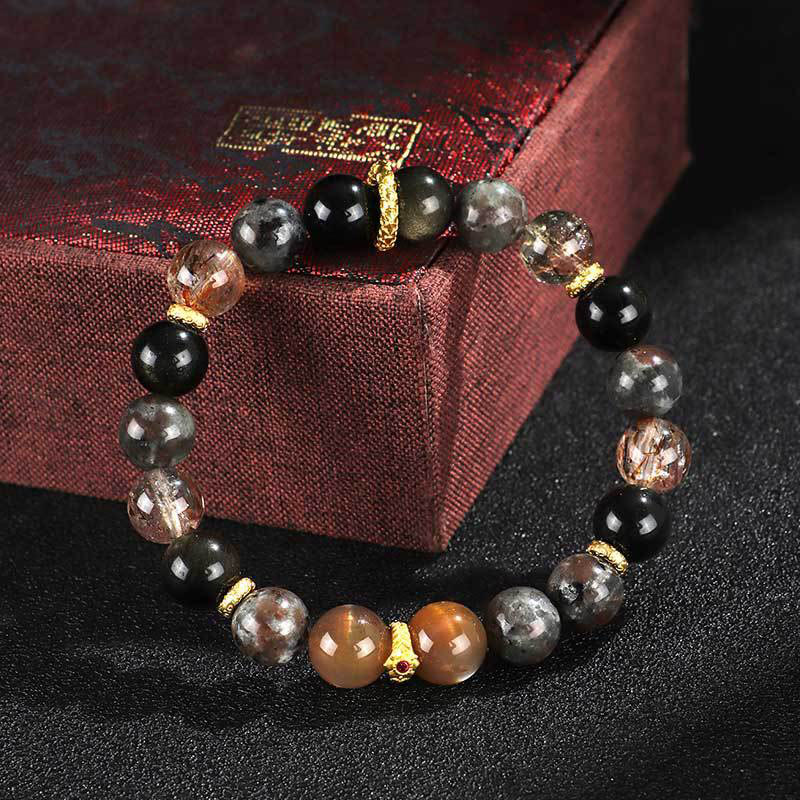 KarmaRipple's Sun Stone Lava Rock Positive Bracelet p4